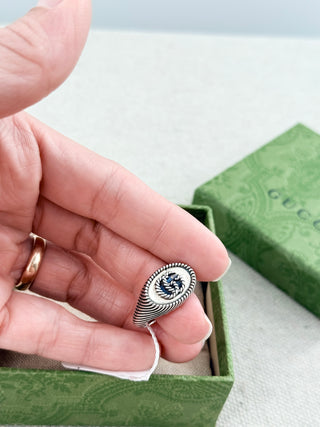 Gucci marmont twisted rope sterling silver ring, 9
