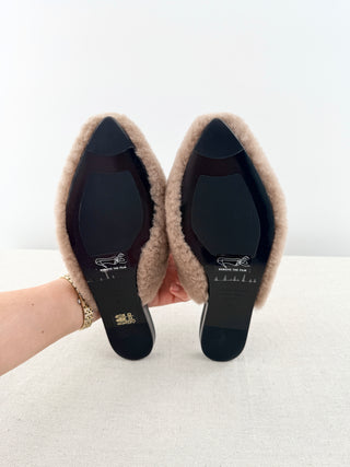 Jenni Kayne shearling slide mules, 39