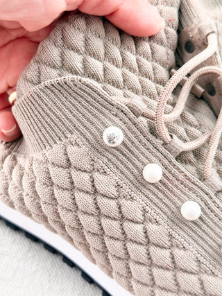 Jimmy Choo veles faux Pearl knit sneakers, 40