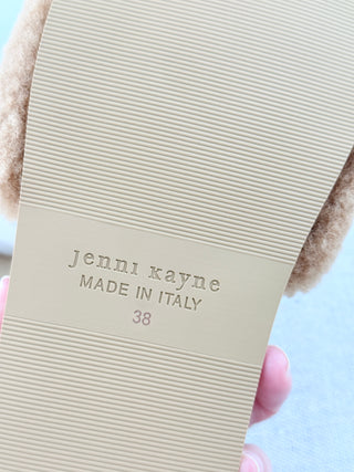 Jenni Kayne shearling open slides, 38