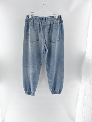 Rag & Bone faux denim miramar jogger pants, L