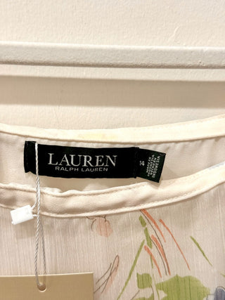 LAUREN Ralph Lauren Floral Tiered Georgette Peasant Midi Skirt White Womens 14