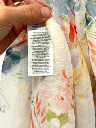 LAUREN Ralph Lauren Floral Tiered Georgette Peasant Midi Skirt White Womens 14