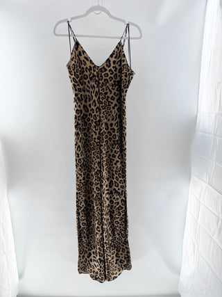 Banana Republic 100% silk leopard print long dress, M