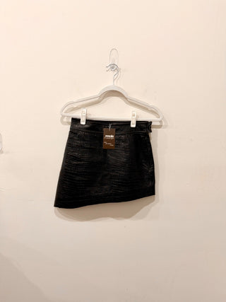 Helmut Lang textured calf leather mini skirt, 4