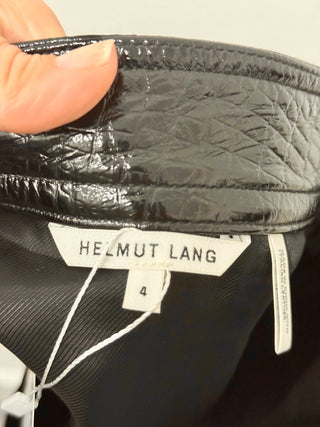 Helmut Lang textured calf leather mini skirt, 4