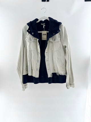 Free People faux layer denim jacket, L