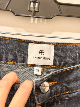 Anine Bing wide leg jeans with diagonal seam, 28