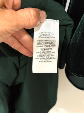 LAUREN Ralph Lauren Bell Sleeve Ruched Shift Velvet Midi Dress Moss Womens 12