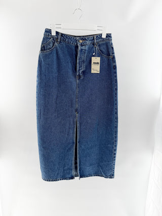 Rolla's denim long skirt with slit, 30 / 10