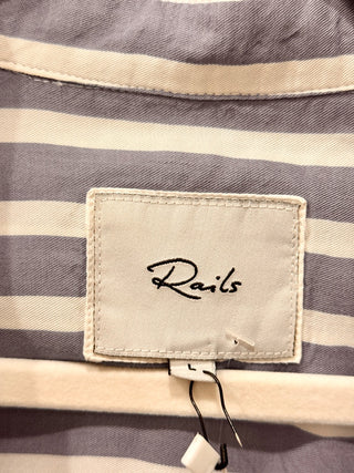 Rails striped casual shirt midi dress, L
