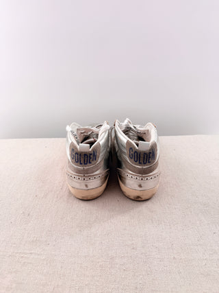 Golden Goose Mid-Top Laminated and Crinkled Leather Skates, 39