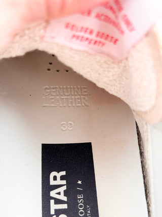 Golden Goose Mid-Top Laminated and Crinkled Leather Skates, 39