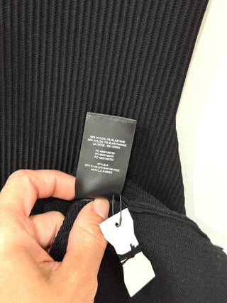 NWT Babaton Sculpt Knit Ribbed One-Shoulder Mini Dress Black Women's Size Medium