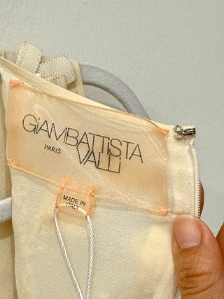 Giambatista Valli Paris Heavy Organza Embroidered Dress Off White Womens Size 40