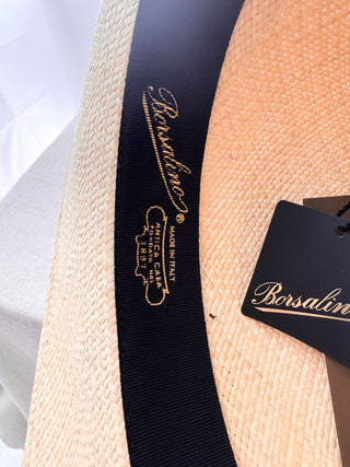 Borsalino Wide-Brim Straw Panama Hat