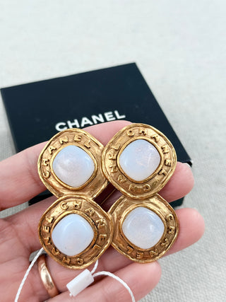 Chanel 4 stone brooch cabochon collection "86-94 vintage