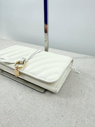 NWT Chloé White Alphabet Quilted Leather Long Wallet 7.5'' x 4''