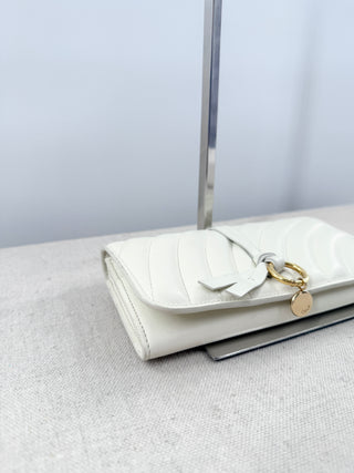 NWT Chloé White Alphabet Quilted Leather Long Wallet 7.5'' x 4''