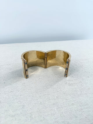 Dior chunky cuff bracelet gold plated and crystal encrusted