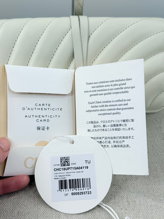 NWT Chloé White Alphabet Quilted Leather Long Wallet 7.5'' x 4''