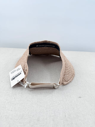 Helen Kaminski Maris Raffia Straw 3/4 Brim Sun Vizor Hat