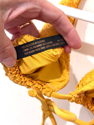 VIX by Paula Hermany 2 Pece Bikini Set; Halter Top & Bottom Yellow Top S / Bottom XS