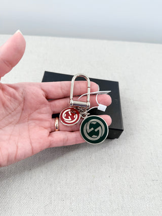 Gucci metal key chain GG 2 tone