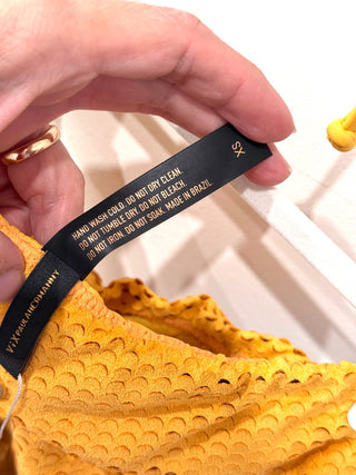 VIX by Paula Hermany 2 Pece Bikini Set; Halter Top & Bottom Yellow Top S / Bottom XS