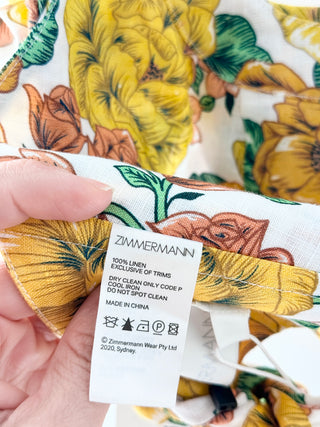 Zimmermann poppy frill crop top and matching pants, top US 8 / bottom US 6