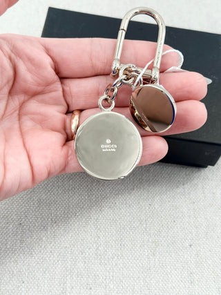 Gucci metal key chain GG 2 tone
