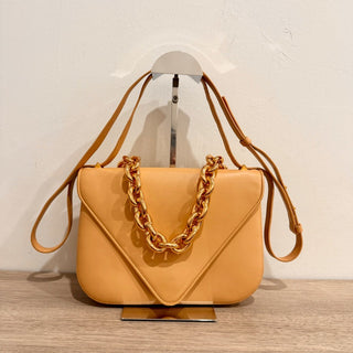 Bottega Veneta Mount Medium Envelope Chain Shoulder Handbag Natural Beige
