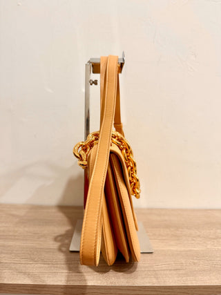 Bottega Veneta Mount Medium Envelope Chain Shoulder Handbag Natural Beige