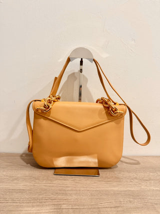 Bottega Veneta Mount Medium Envelope Chain Shoulder Handbag Natural Beige