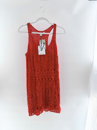 Diane von Furstenberg chios crochet mini dress, S