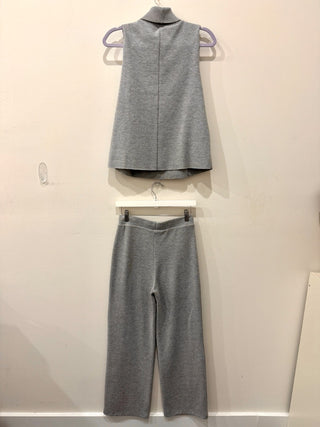 Zara Lounge Set; Sleeveless Turtleneck Top & Sweatpants Heather Grey Women's S