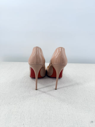 Christian Louboutin So Kate 120MM Patent Leather Stilettos Pumps Nude Beige 35.5