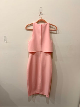 Likely Shayna Draped Overlay Slim Fit Bodycon Dress Rose Shadow Women's Size 6