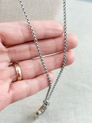 Dolce and Gabbana silver necklace with D&G pendant