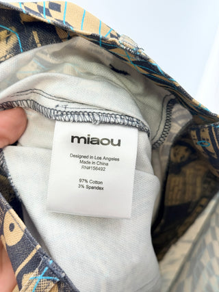 miaou print set mesh top and jeans, S