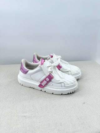 Dior chunky leather sneakers with metallic detail, 38