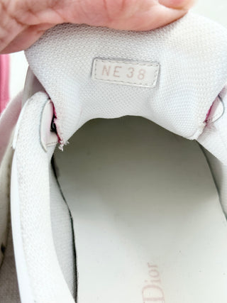 Dior chunky leather sneakers with metallic detail, 38