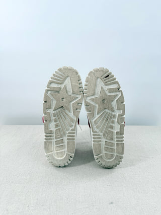 Dior chunky leather sneakers with metallic detail, 38