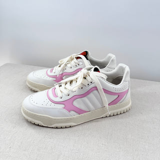 Gucci Calfskin Leather Re-Web Low Top Sneakers White Pink Womens Size EU 41