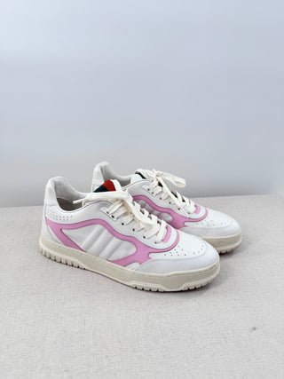 Gucci Calfskin Leather Re-Web Low Top Sneakers White Pink Womens Size EU 41
