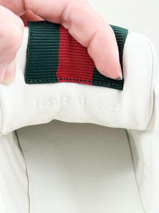 Gucci Calfskin Leather Re-Web Low Top Sneakers White Pink Womens Size EU 41