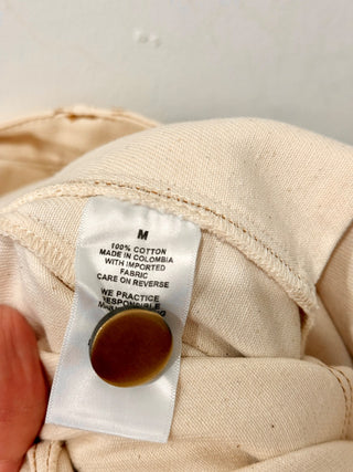 Parentezi 100% Cotton High Waisted Denim Barrel Ankle Jeans Cream Women's Size M