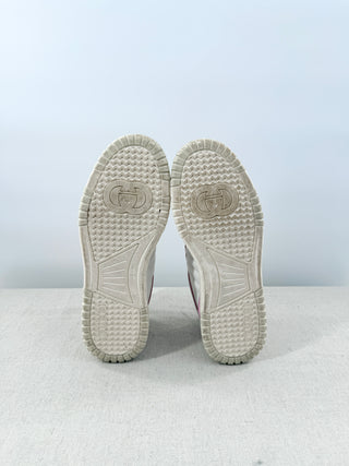 Gucci Calfskin Leather Re-Web Low Top Sneakers White Pink Womens Size EU 41