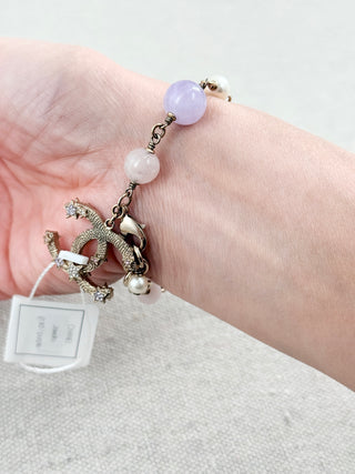 CHANEL beaded CC bracelet