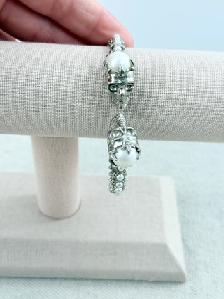 Alexander McQueen faux pearl scull cuff bracelet